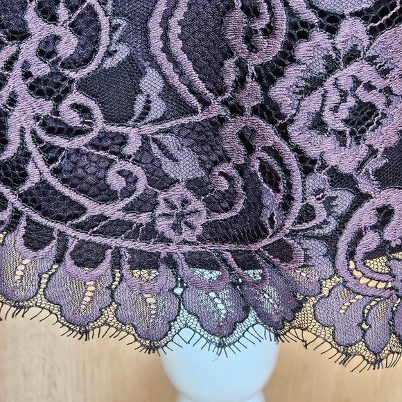 JASMINE Black Label Purple Floral Lace Sheath Dress Size 4 - Picture 4 of 15